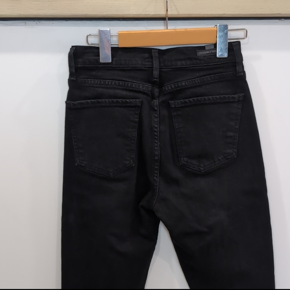 CITIZENS OF HUMANITY | Women's Black Olivia High-Rise Slim Ankle Jeans - Picture 9 of 10